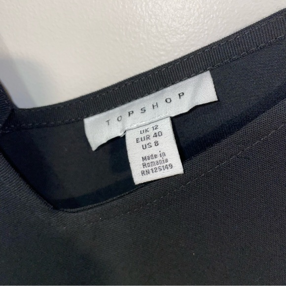 Topshop Tilda Button Side Mini Dress with Shoulder Bows 8 - Picture 3 of 4